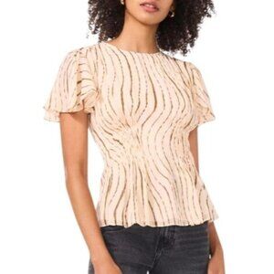 NWT Women's - Parker Printed Flutter Sleeve Top, Size XS
